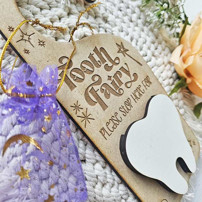 Tooth Fairy Door Hanger Money Holder | Personalized Tooth Fairy Please Stop Here | Gift For Kids | Tooth Keepsake