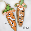  Personalized Kids Carrot Easter Basket Tag: Wooden Laser Cut Name Tag