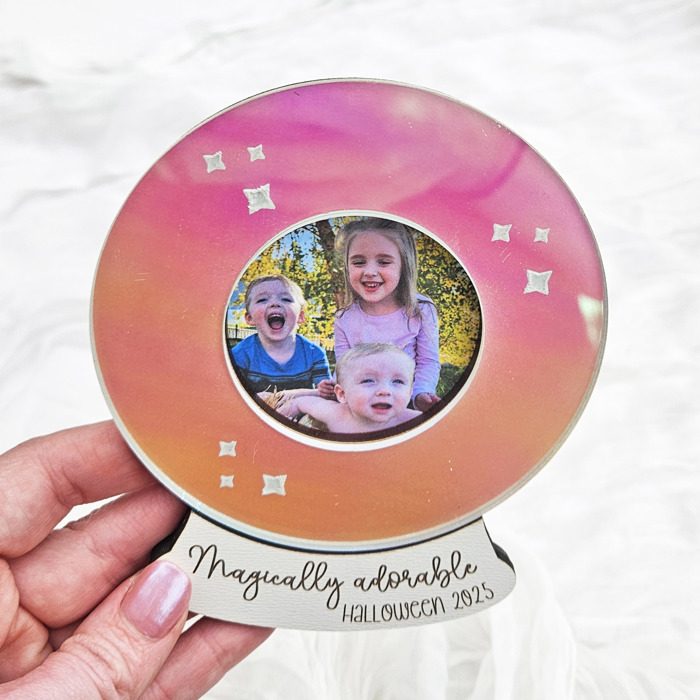Halloween Fridge Magnet Photo Frame | Crystal Ball Magnet Frame | Magically Adorable Halloween Keepsake Gift