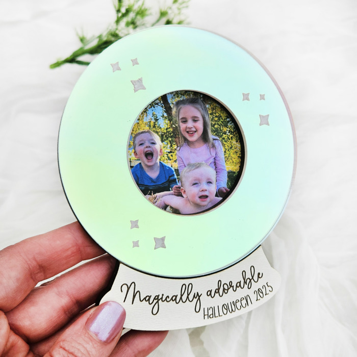Halloween Fridge Magnet Photo Frame | Crystal Ball Magnet Frame | Magically Adorable Halloween Keepsake Gift