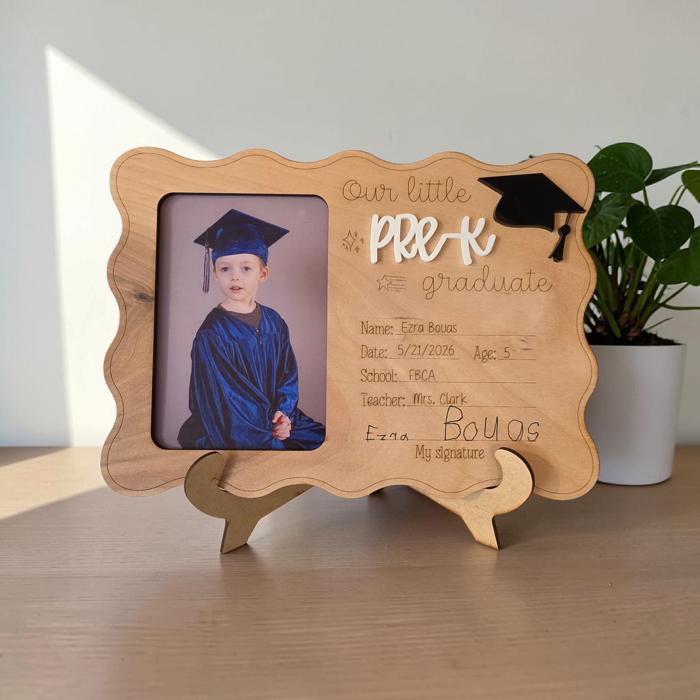 Pre-K Kindergarten Graduation Photo Frame, Kids School Keepsake Sign