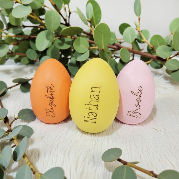 Personalized Wooden Easter Egg: Engraved Name, Kids Easter Decor