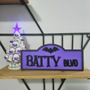  Halloween Street Sign Wood Home Decor | Halloween Table Decor | Tiered Tray Sign | Spooky Shelf Sitter