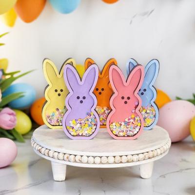 Peep Bunny Shaker Sign, Easter Shelf Decor, Tiered Tray Accent, Spring Home Decoration