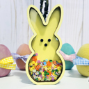  Peep Bunny Shaker Sign, Easter Shelf Decor, Tiered Tray Accent, Spring Home Decoration