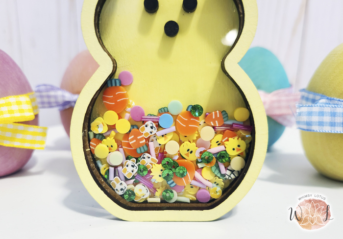 Peep Bunny Shaker Sign, Easter Shelf Decor, Tiered Tray Accent, Spring Home Decoration