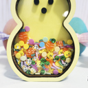  Peep Bunny Shaker Sign, Easter Shelf Decor, Tiered Tray Accent, Spring Home Decoration