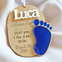  Personalized Baby First Christmas Footprint Ornament, Newborn Stats