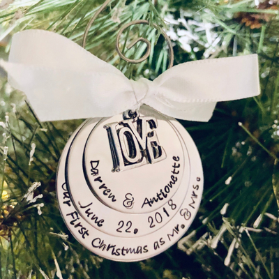 Personalized first Christmas married ornament our first Christmas as Mr and Mrs newlywed ornament gift for newlyweds