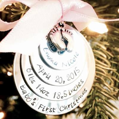 Custom Baby's First Christmas Ornament 
