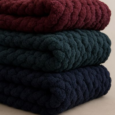 Handmade Baby Blanket Chunky Knit Blanket in your choice of color