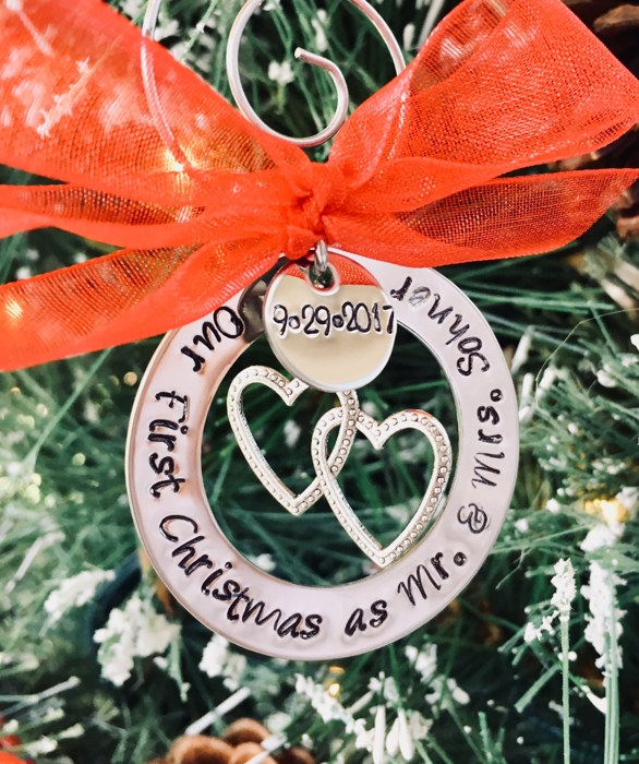 Personalized First Christmas Married Ornament Our First Christmas as Mr and mrs wedding gift Christmas ornament bridal shower gift Christmas tree ornament