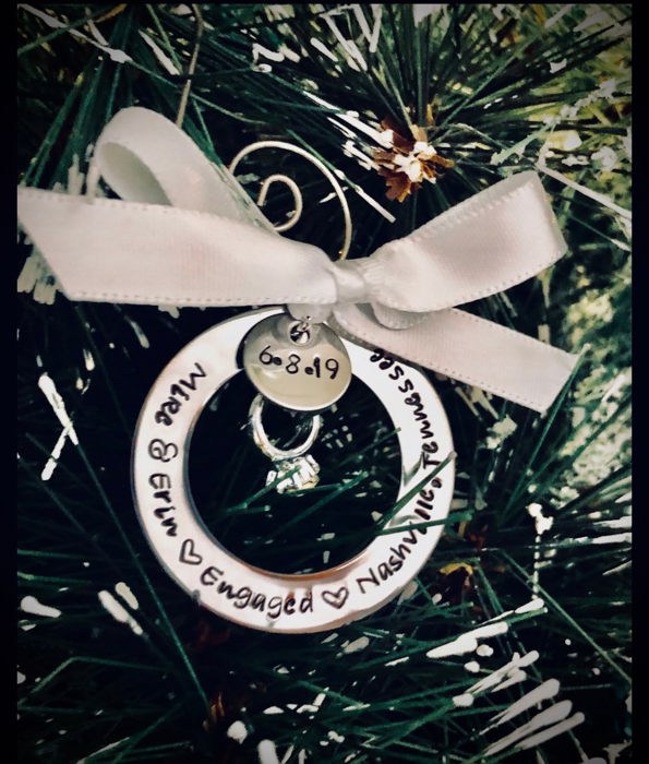 Personalized Christmas Ornament Engagement ornament wedding ornament engagement ring gift personalized first christmas gift