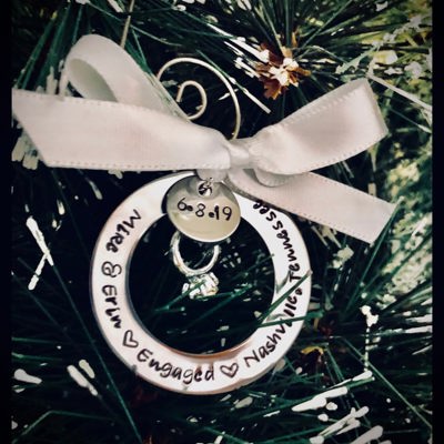 Personalized Christmas Ornament Engagement ornament wedding ornament engagement ring gift personalized first christmas gift