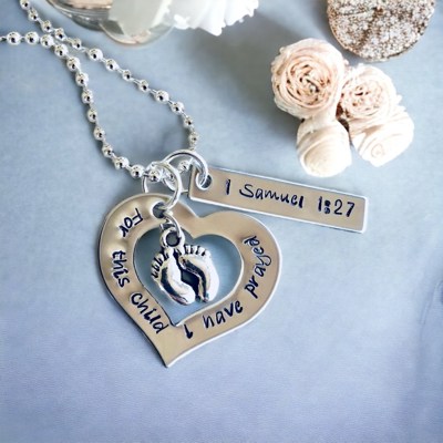 For this child I have prayed 1 Samuel 1:27 handmade necklace personalized gift for her custom necklace hand stamped jewelry Handmade