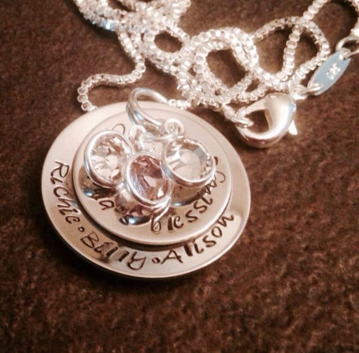 Personalized Mother's Necklace with birthstones