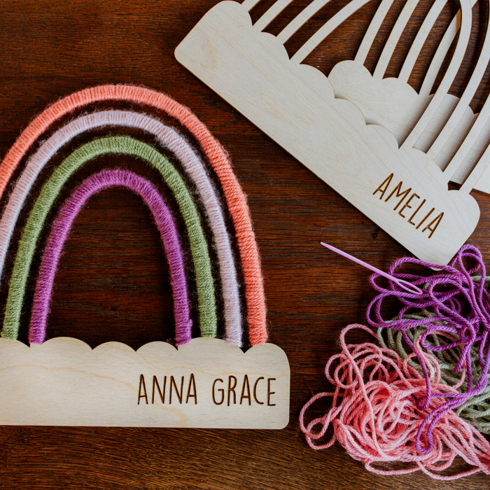 Large Personalized Rainbow Craft + Stand