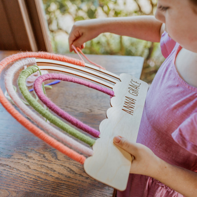 Large Personalized Rainbow Craft + Stand
