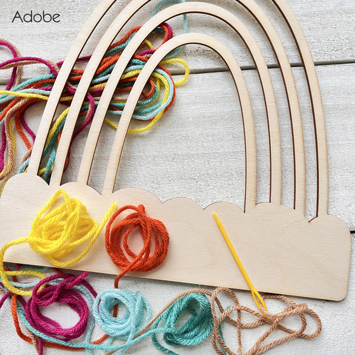 Large Personalized Rainbow Craft + Stand