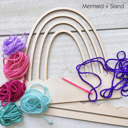 Mermaid Large Personalized Rainbow Craft + Stand