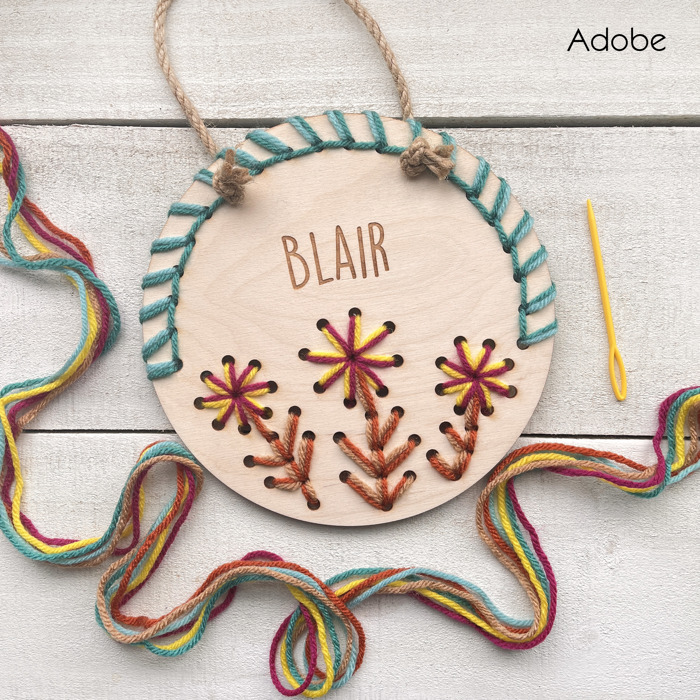 Wooden Flower Door Hanger - Personalized Yarn Craft Kit