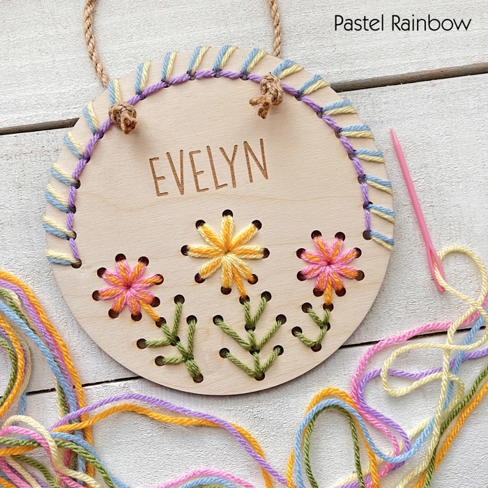 Wooden Flower Door Hanger - Personalized Yarn Craft Kit