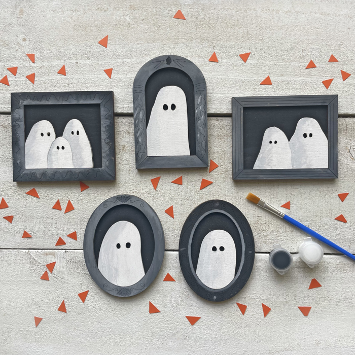 Ghost Frames Decorating Craft - Paint and Brushes Included - Set of 5 Frames