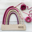 Pinks Large Personalized Rainbow Craft + Stand