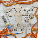  Scarecrow & Sunflowers Fall Craft - Paint and Brushes Included