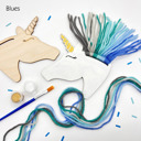 Blues Rainbow Unicorns Kid Craft - Paint and Yarn Included - Pastel, Neon and Bright Colors 