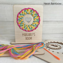 Neon Rainbow Personalized Heart Sign Craft Kit – Nursery Decor, Gifting, Kids Sewing Project