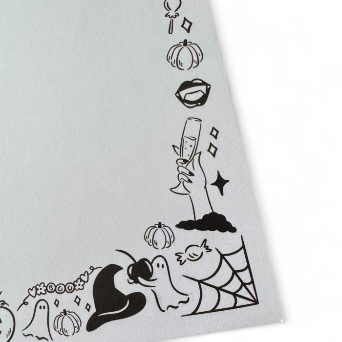 Ghost, Creepy Halloween Party 5x7” Notepad