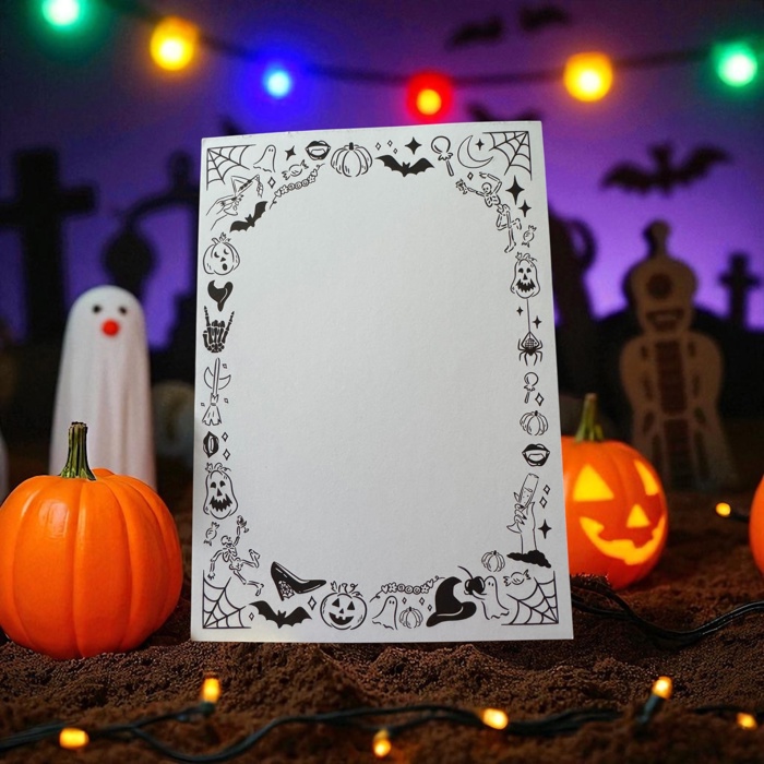 Ghost, Creepy Halloween Party 5x7” Notepad