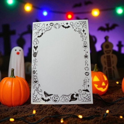 Ghost, Creepy Halloween Party 5x7” Notepad