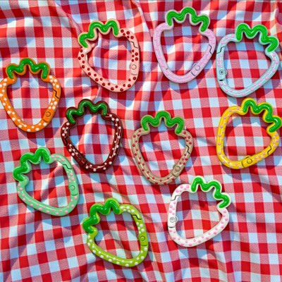 Polka Dot Strawberry Carabiner Keychain and Bag Charm