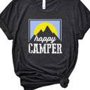  Happy Camper Graphic Tee, Bella Canvas Brand Shirt