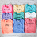 Small Neon Pink Popular Garment Dyed Tee, Comfort Color, Oversized