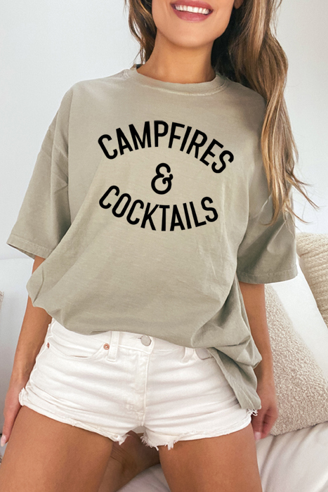 Campfires & Cocktails Comfort Color Tee
