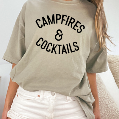 Campfires & Cocktails Comfort Color Tee