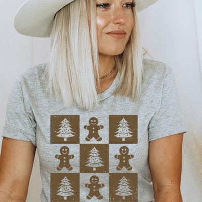 Gingerbread Checkered Graphic Tee