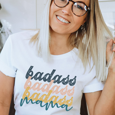 Badass Mama Graphic Tee, Funny T-shirt, Mom Tee, Bella Canvas, Humor