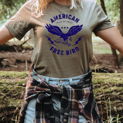 American Free Bird Graphic Tee, Bella Canvas Tee 
