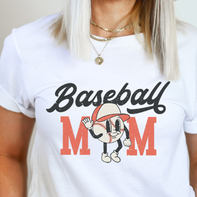 Baseball Mom Graphic Tee, Bella Canvas Brand, Sports Tee