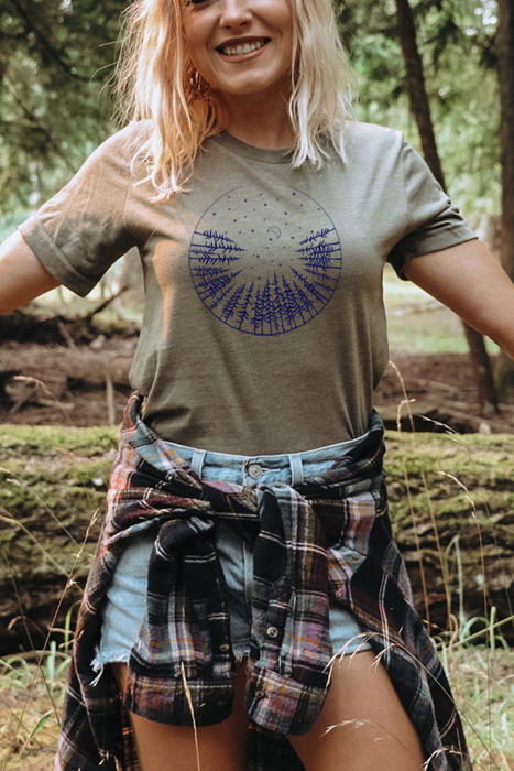 Look Up Forest Tee, Graphic Tee, Nature shirt, Outdoors Tee, Bella Canvas