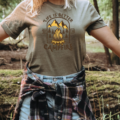 Better By The Campfire Graphic Tee, Bella Canvas Tee