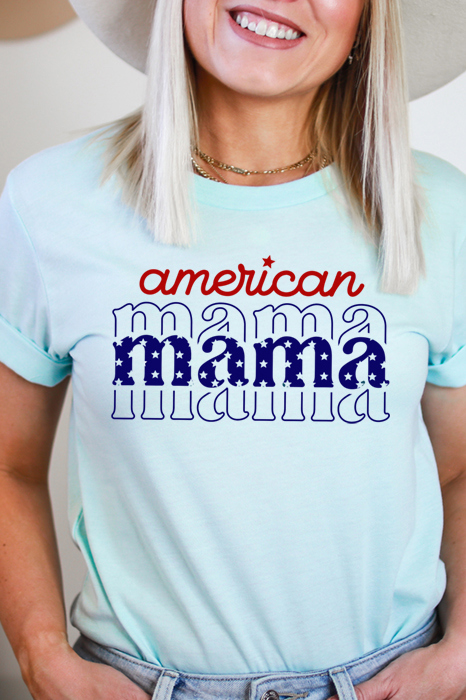 American Mama Graphic Tee, Bella Canvas, Mama Shirt