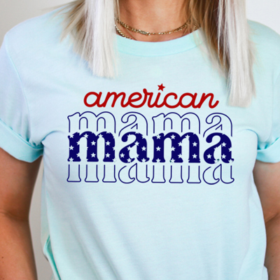 American Mama Graphic Tee, Bella Canvas, Mama Shirt