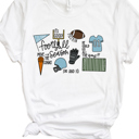 Small Light Blue Team Football Season Graphic Tee, Sports Tee, Bella Canvas