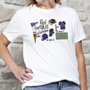 Small Purple Team Football Season Graphic Tee, Sports Tee, Bella Canvas