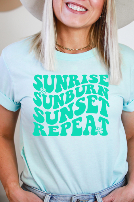 Sunrise Sunburn Sunset Graphic Tee, Bella Canvas Tee